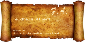 Feldheim Albert névjegykártya
